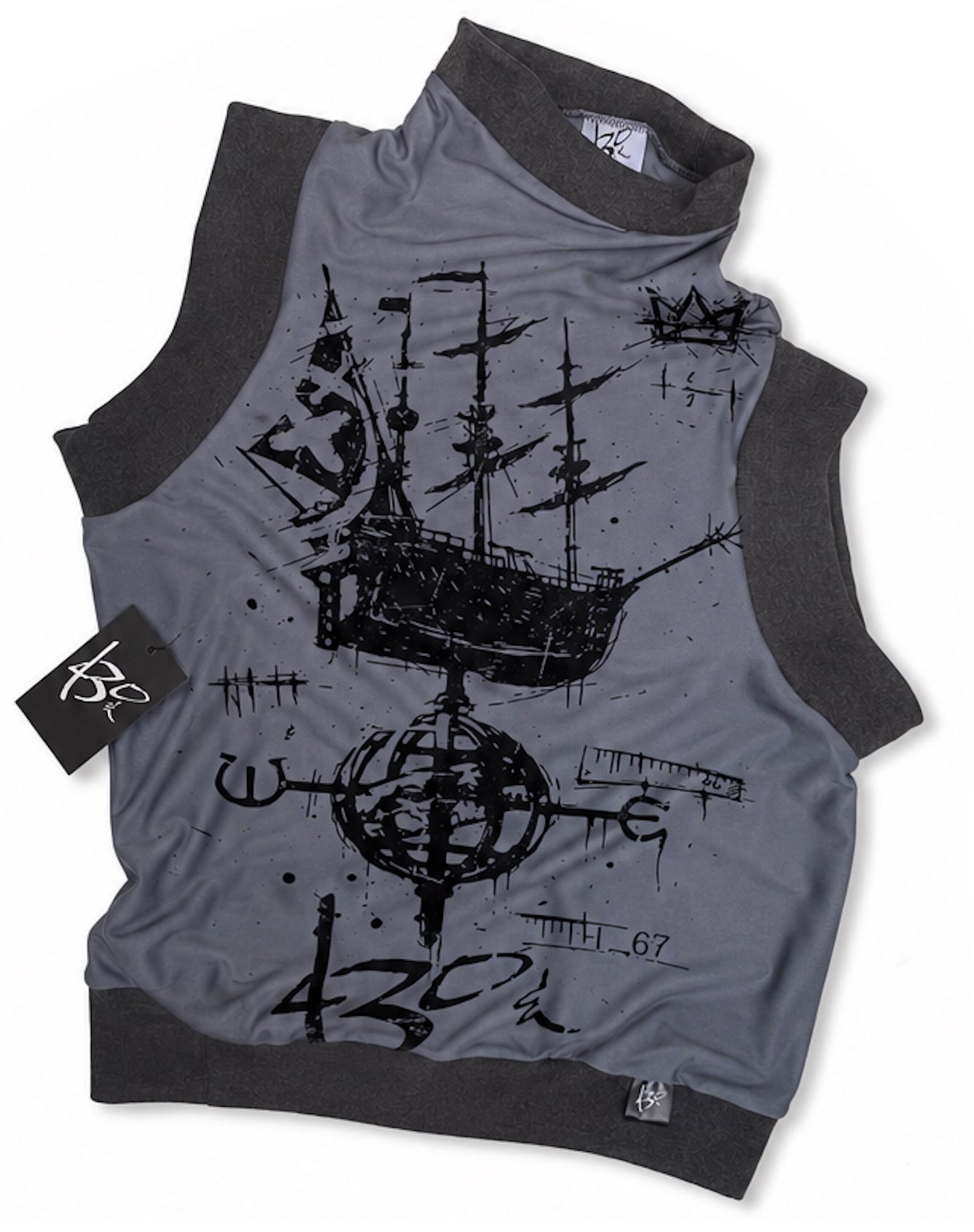 Slum Gentry 167 Asymmetric Funnel-Neck T-Shirt